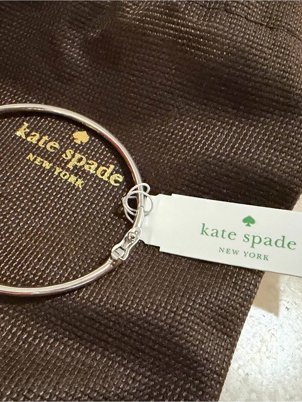 kate spade silver-tone knot bangle bracelet - Picture 3 of 4